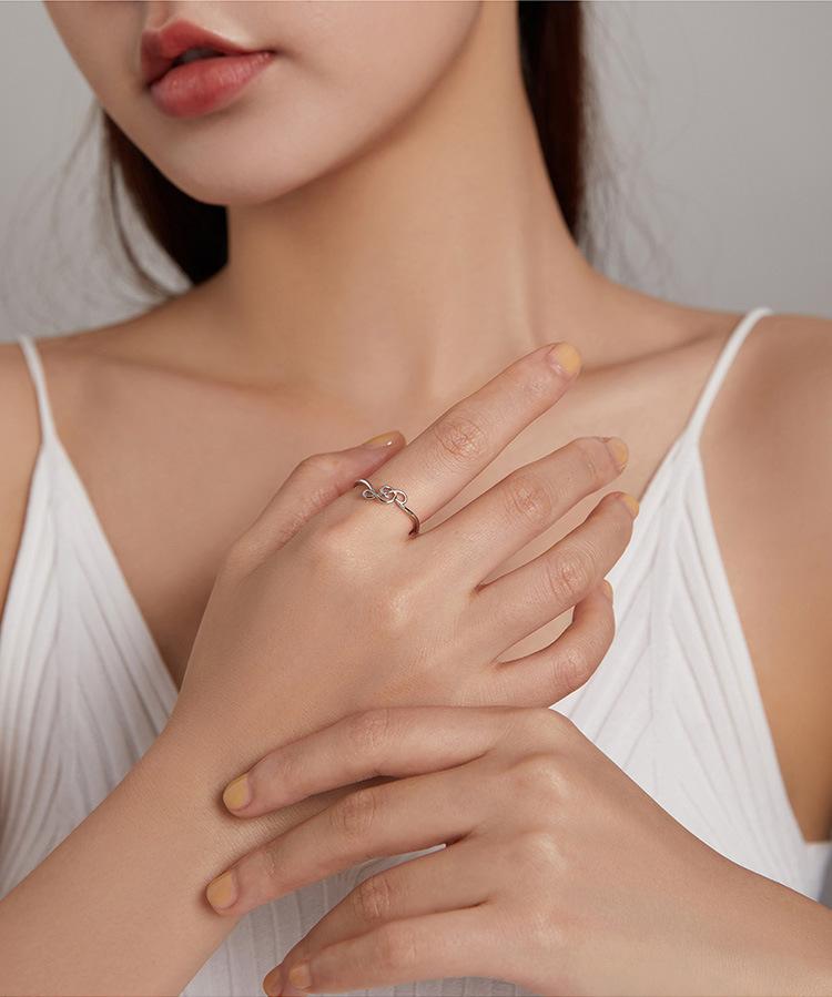 S925 Silver Music Notes Ring