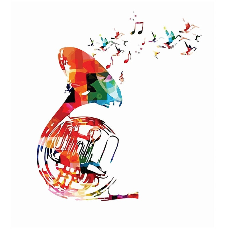 Colorful French Horn Wall Art