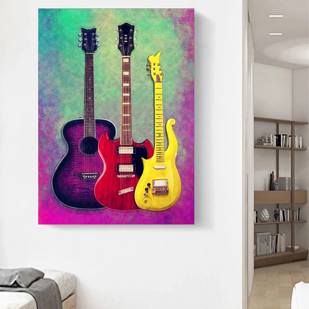 Colorful Music Instruments Poster