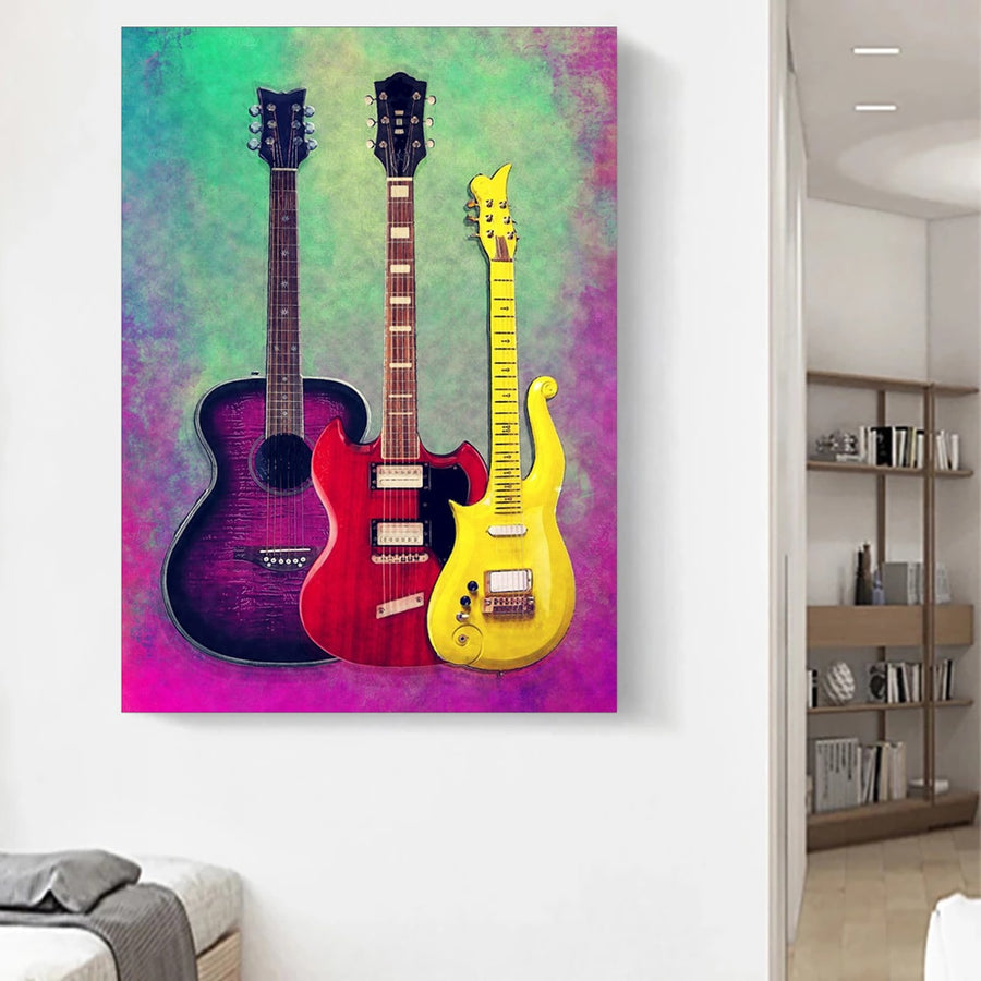 Colorful Music Instruments Poster