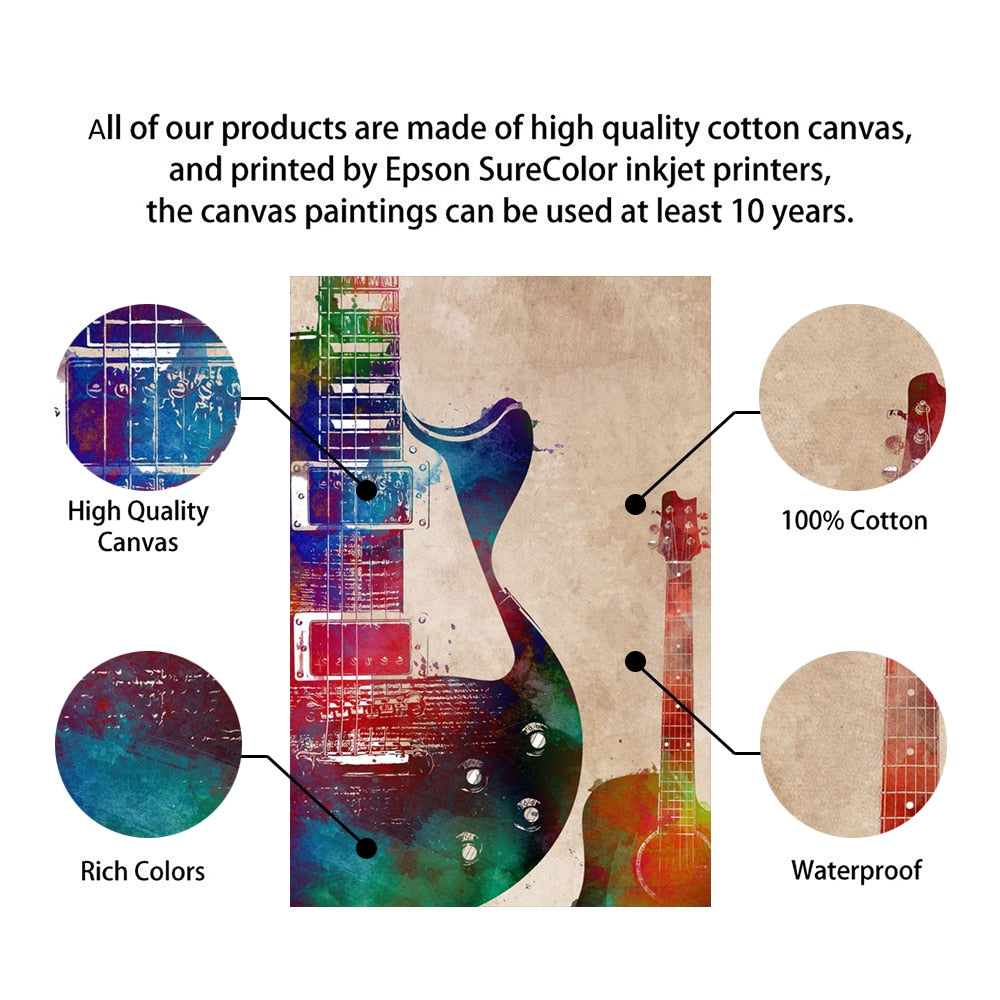 Colorful Music Instruments Poster