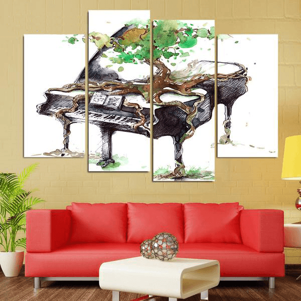 4 Pieces Nature Piano Canvas Art - { shop_name }} - Review