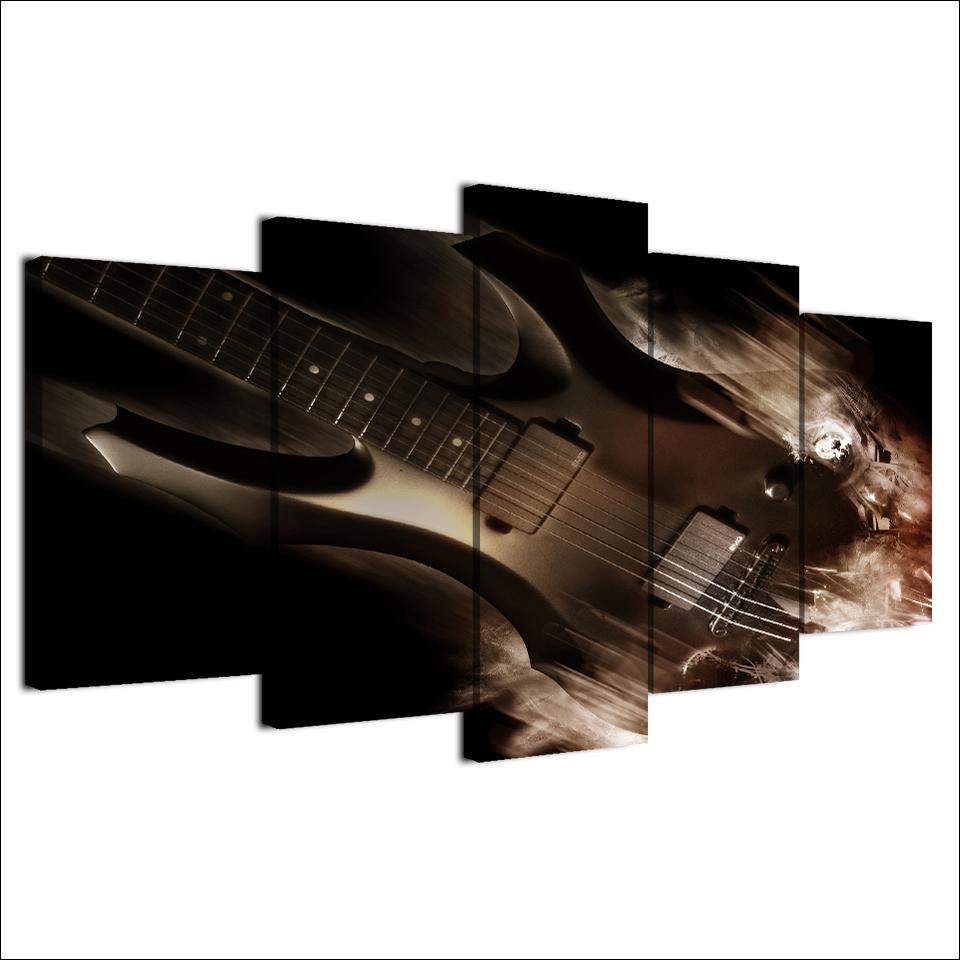 5 Pieces Dark Guitar Canvas Art - { shop_name }} - Review