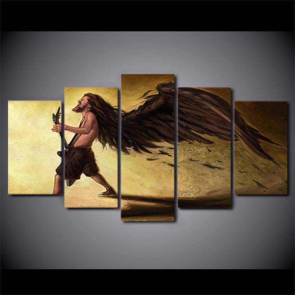 5 Pieces Metal Wing Guitar Canvas Art - { shop_name }} - Review