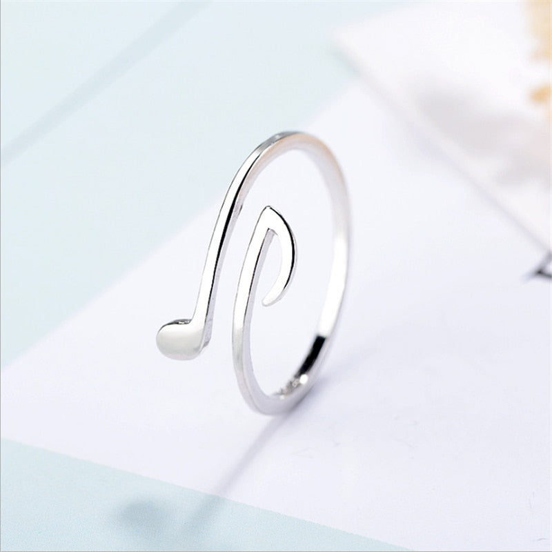 Free - Silver Music Notes Ring