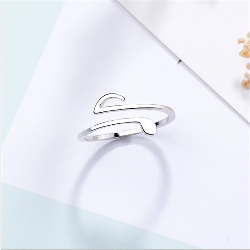Free - Silver Music Notes Ring