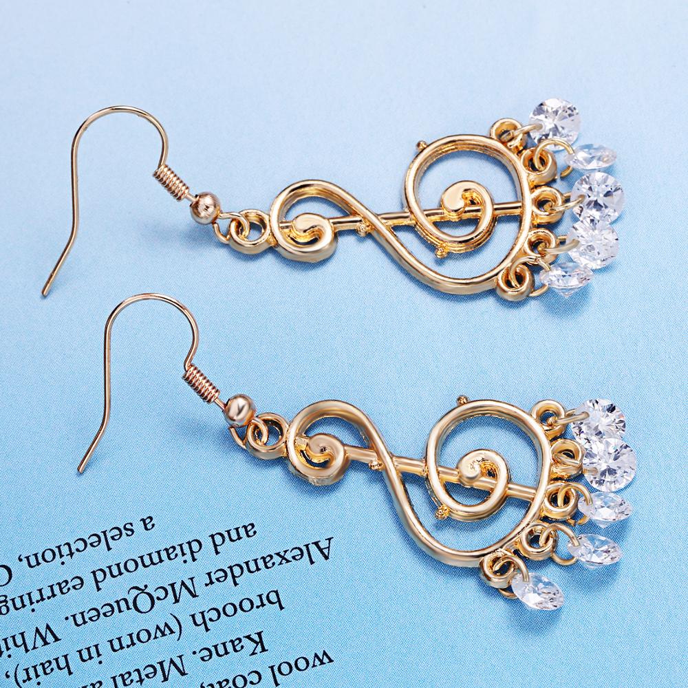 Music Notes Rhinestone Drop Earrings