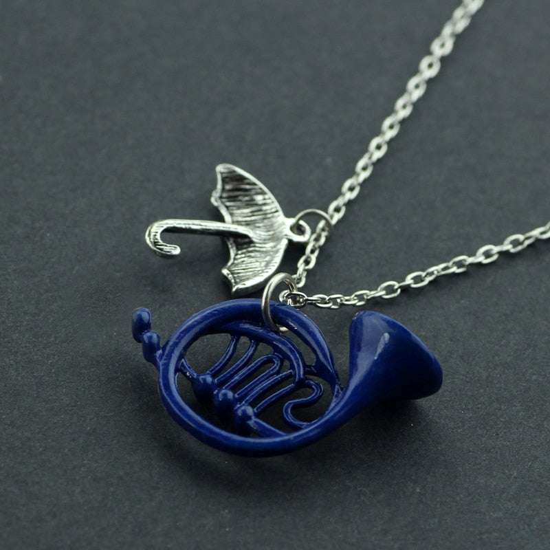 French Horn Umbrella Pendant Necklace