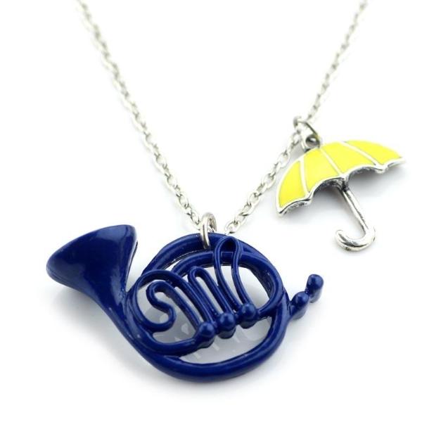French Horn Umbrella Pendant Necklace