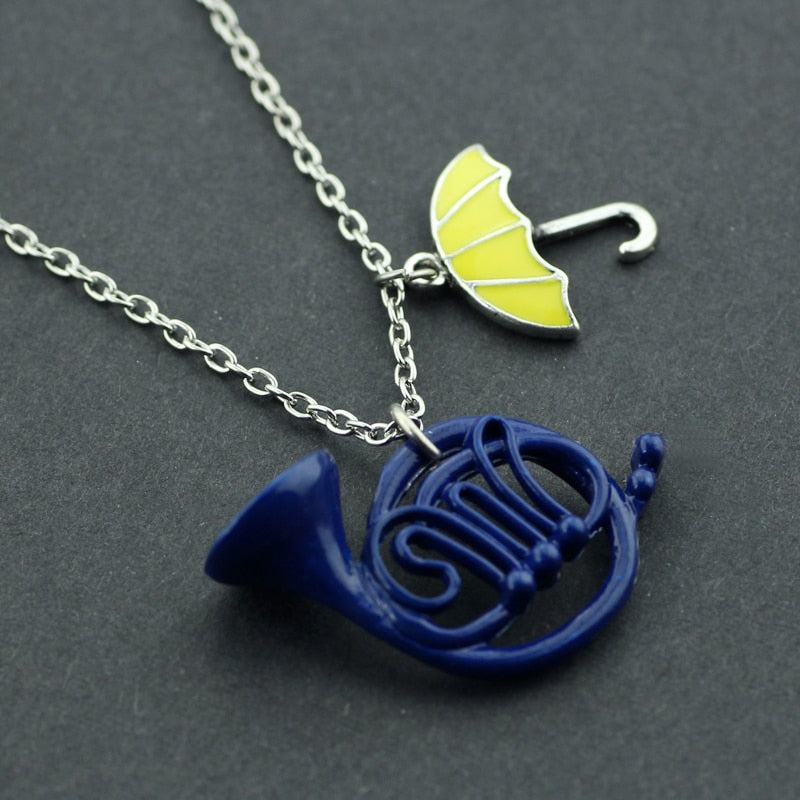 French Horn Umbrella Pendant Necklace