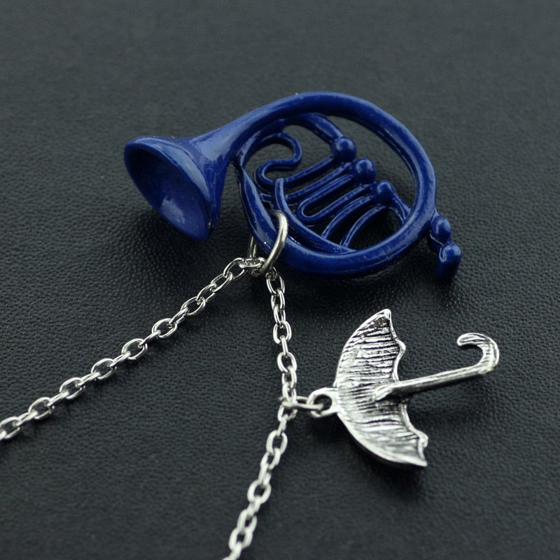 French Horn Umbrella Pendant Necklace