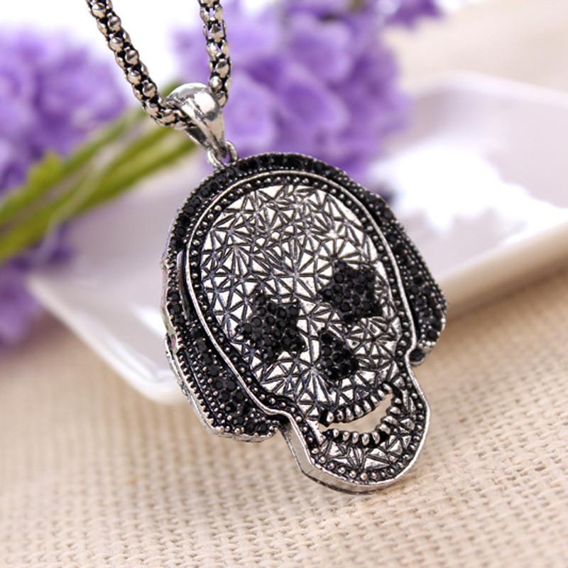 Skull Skeleton Music Headphones Pendants Necklaces