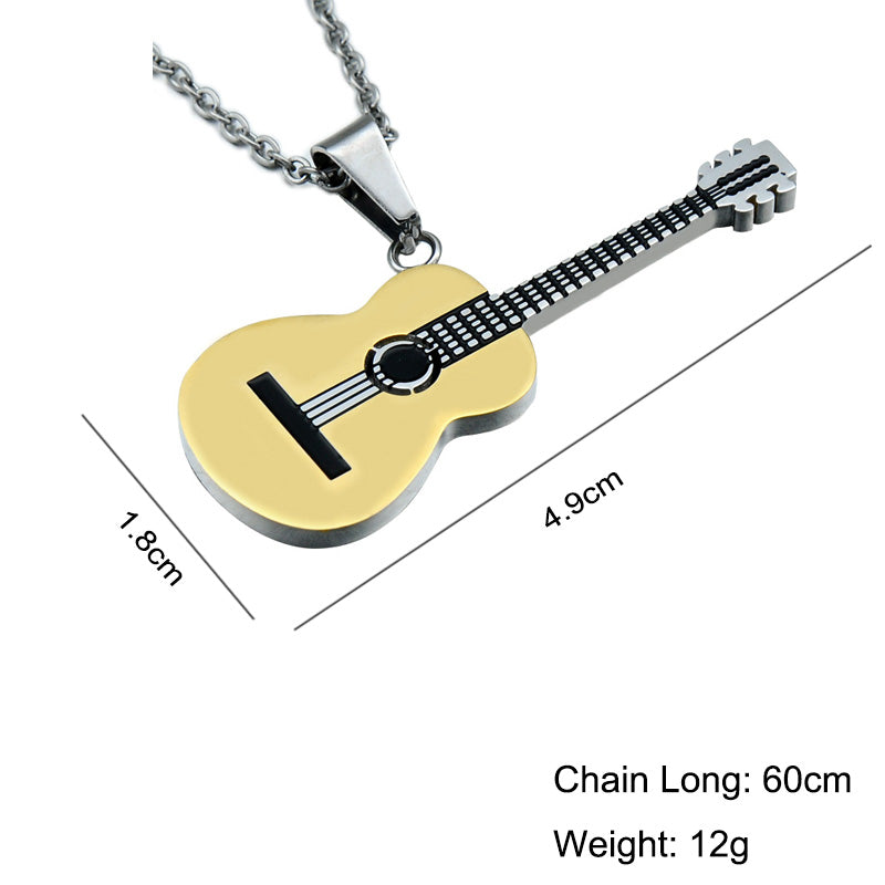 Stainless Steel Guitar Necklace