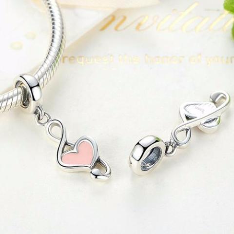 Pink Music Notes Charm