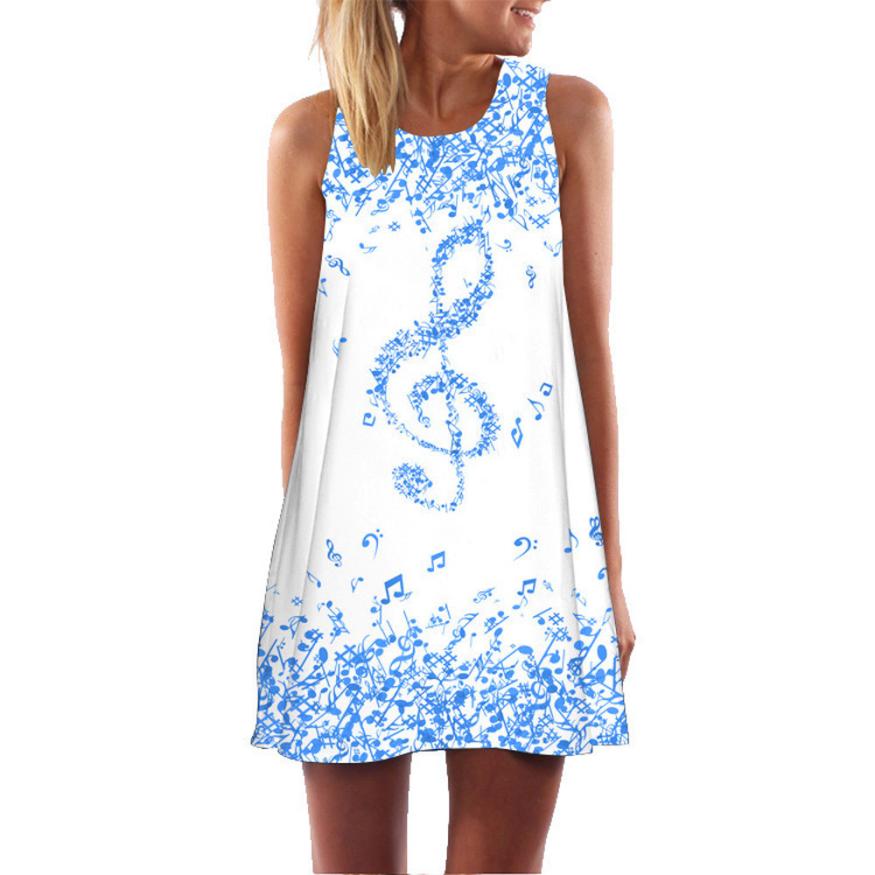 Music Note Sleeveless Dress