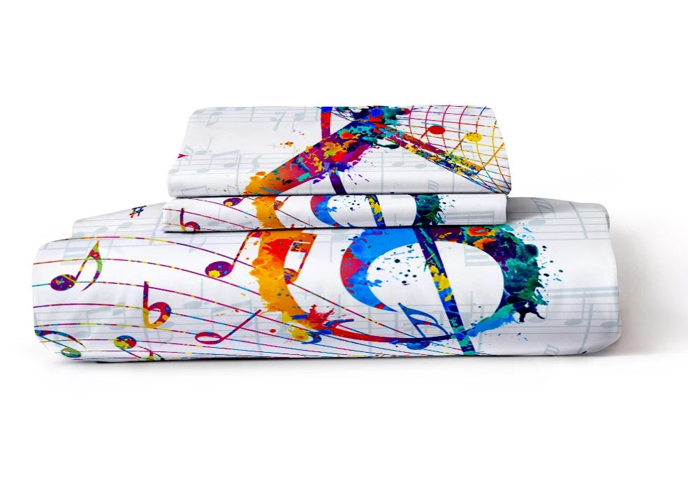 Treble Clef in Music Scores Bedding Set