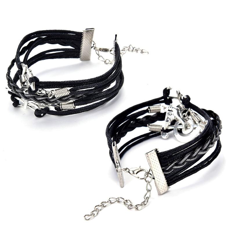 Music Note Anchor Two Birds Eight Charms Bracelet - Artistic Pod