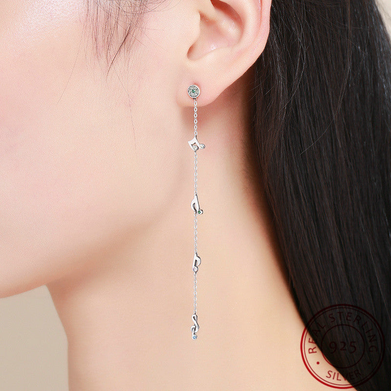 Musical Note Long Drop Earrings