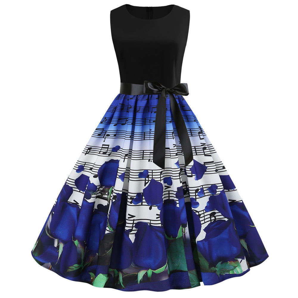 Rose & Music Swing Dress