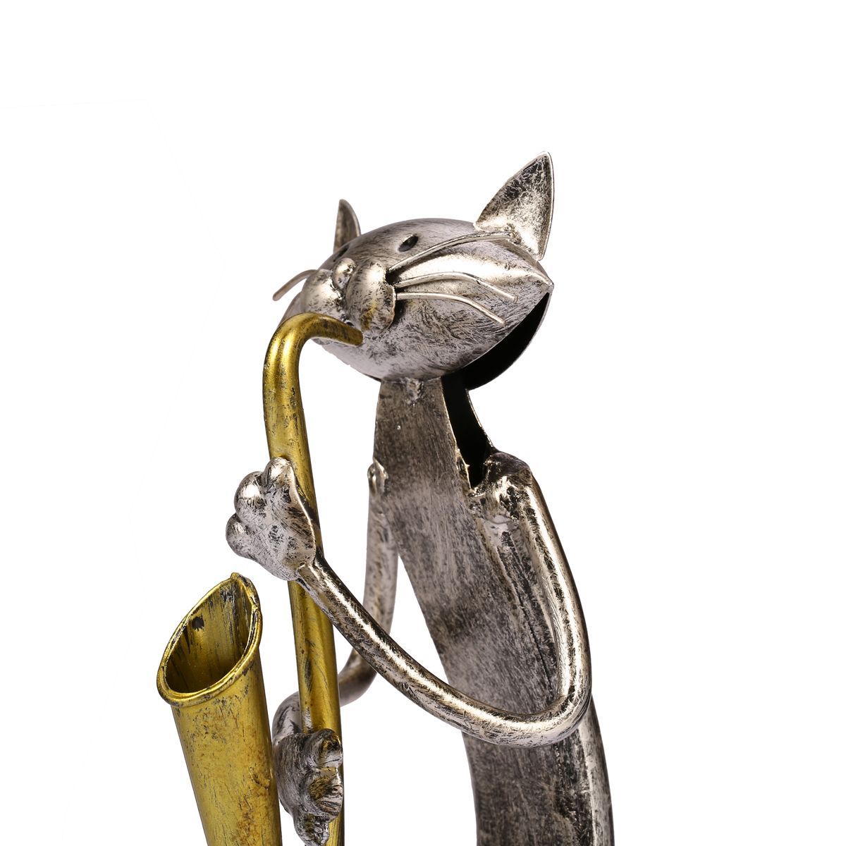 Guitar/Saxophone/Singing Cat Band Metal Figure