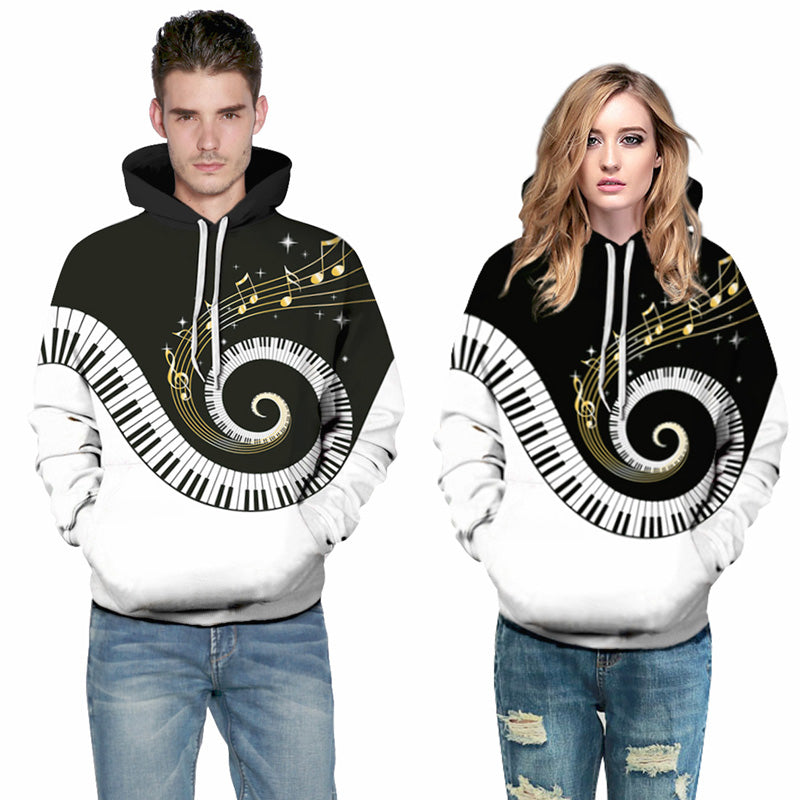 3D Print Piano Keys & Music Note Hoodie - { shop_name }} - Review