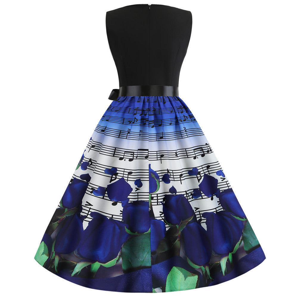 Rose & Music Swing Dress