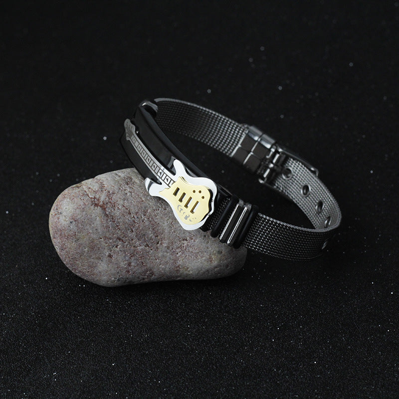 Punk Stainless Steel Guitar Bangle