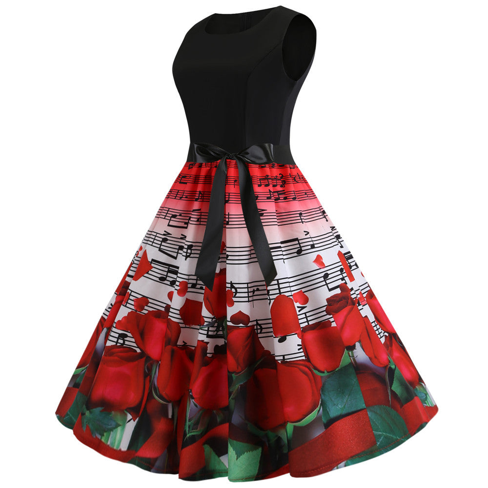 Rose & Music Swing Dress