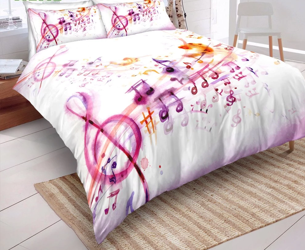 Watercolor Music Scores Bedding Set