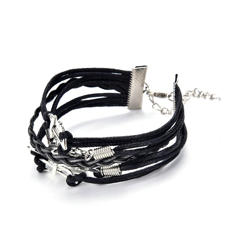 Music Note Anchor Two Birds Eight Charms Bracelet - Artistic Pod