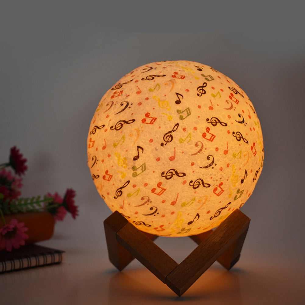 Music Note Moon Lamp