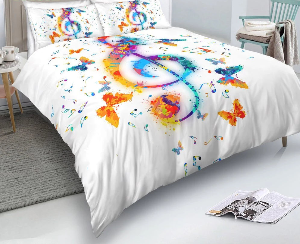 Treble Clef & Butterfly Bedding Set