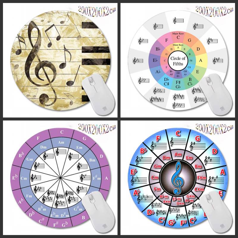 Musical Note Round Mouse Pad