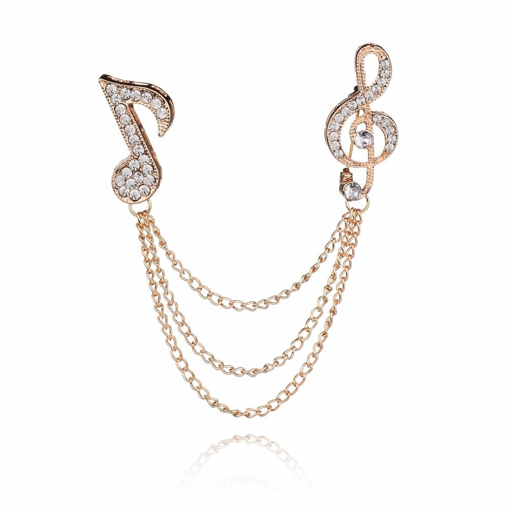 Free - Crystal Music Note Pin Brooch