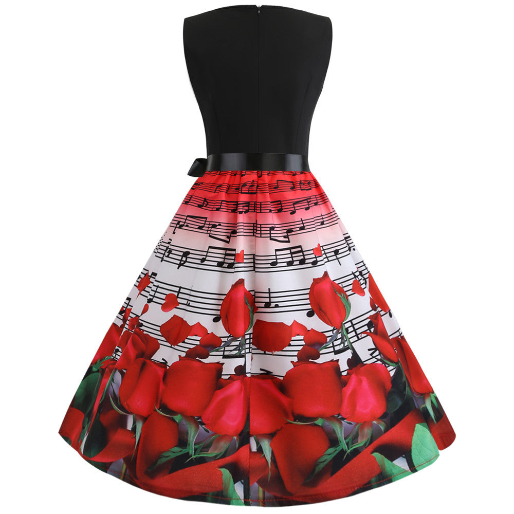 Rose & Music Swing Dress