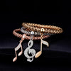 3Pcs Crystal Music Note Bracelet