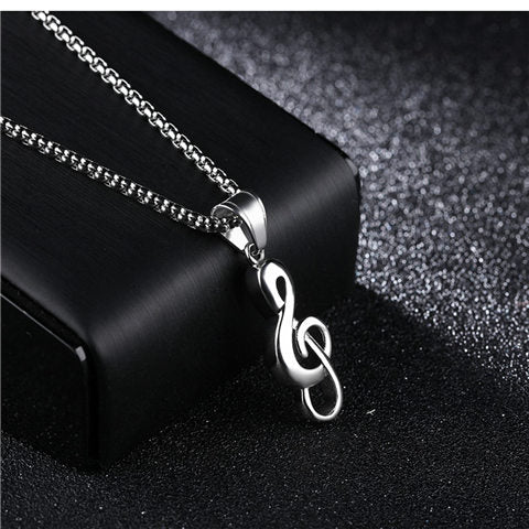 Treble Clef Rock Necklace