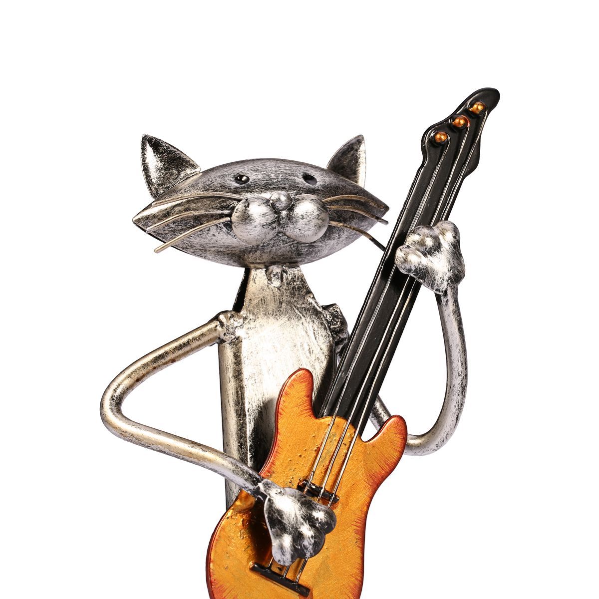 Guitar/Saxophone/Singing Cat Band Metal Figure