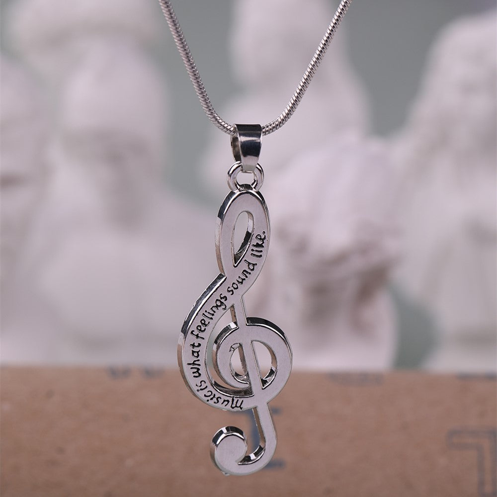 "Music is what feelings sound like" Quote Necklace - { shop_name }} - Review