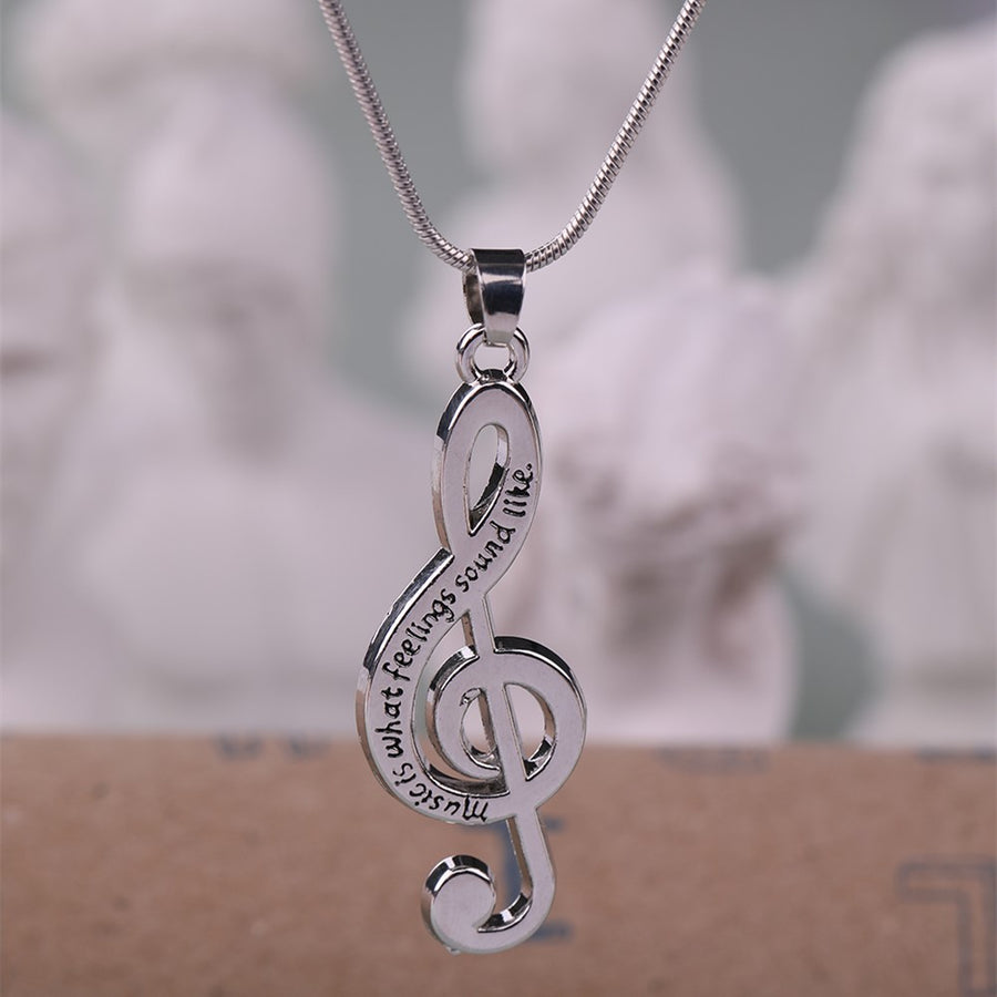 "Music is what feelings sound like" Quote Necklace - { shop_name }} - Review