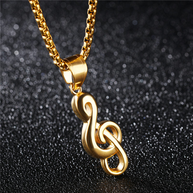 Treble Clef Rock Necklace