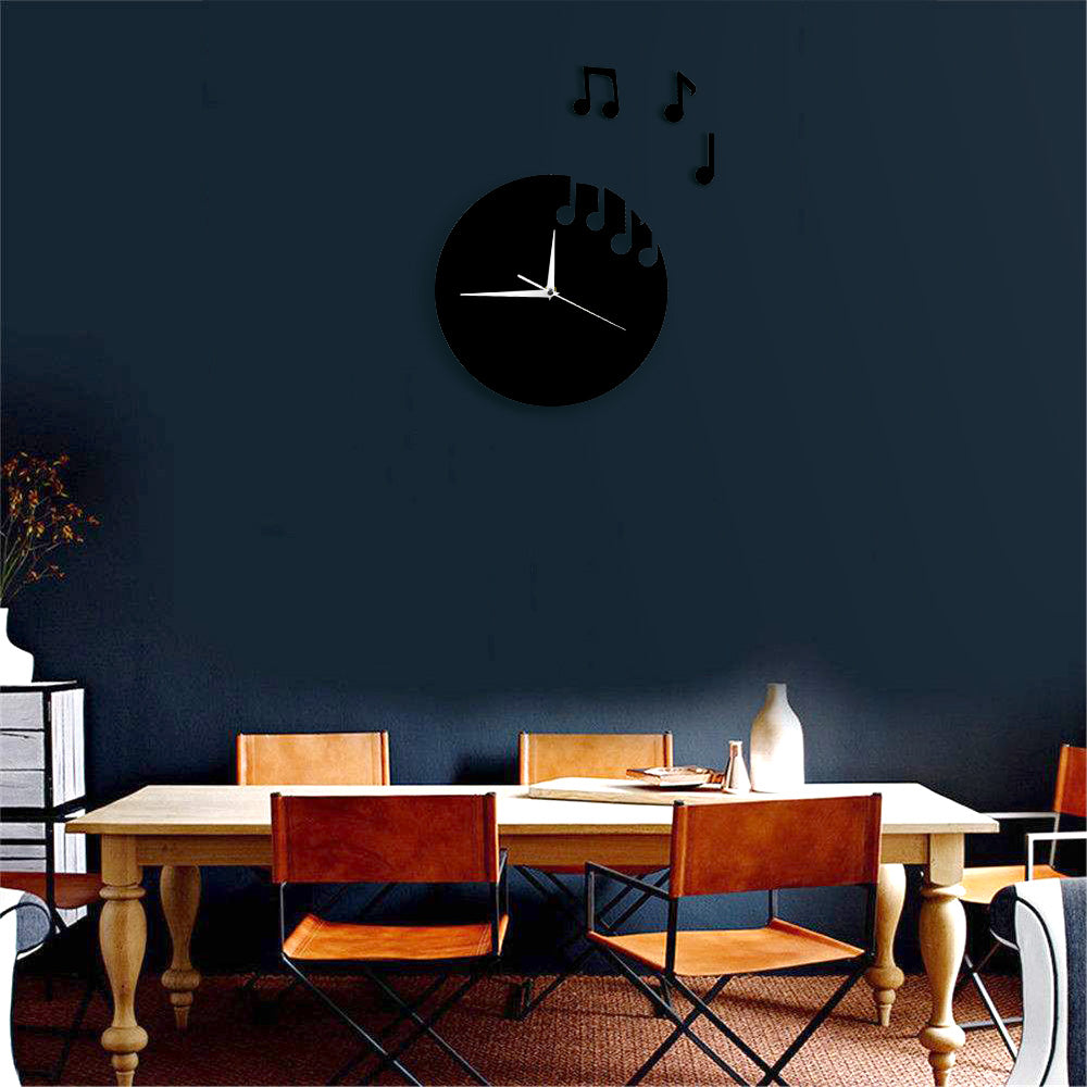 Floating Music Notes Wall Clock