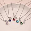 Free - Music Notes Crystal Silver Necklace