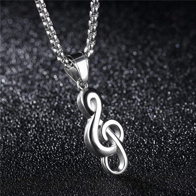 Treble Clef Rock Necklace