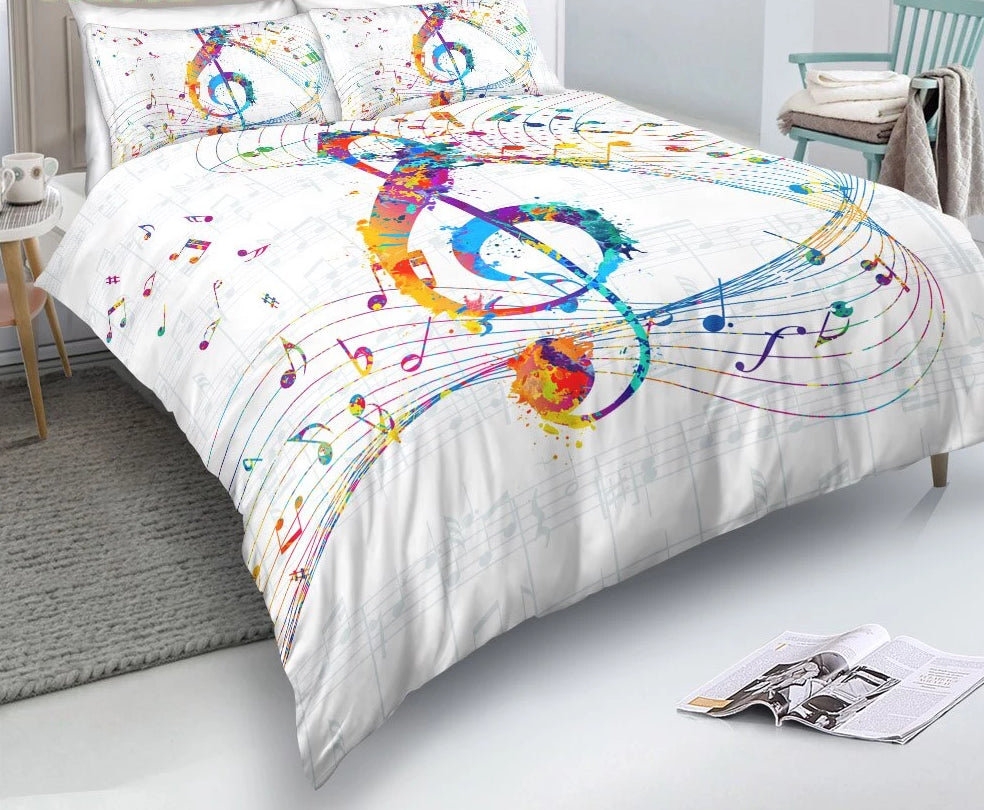 Treble Clef in Music Scores Bedding Set