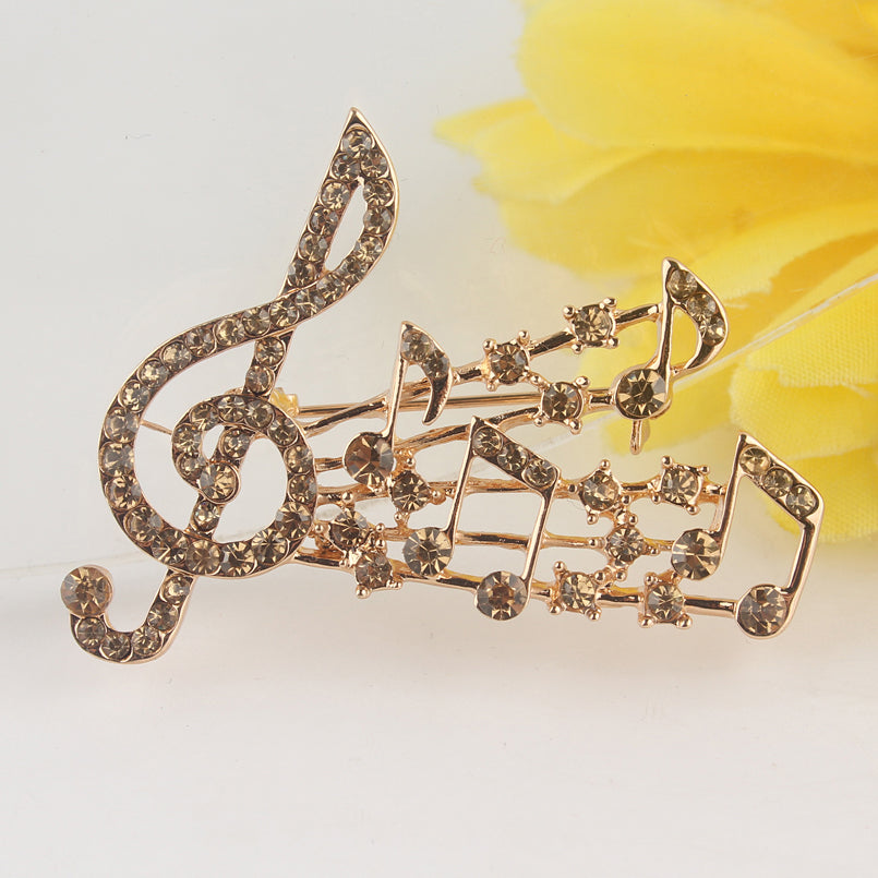 Free - Crystal Music Notes Brooch