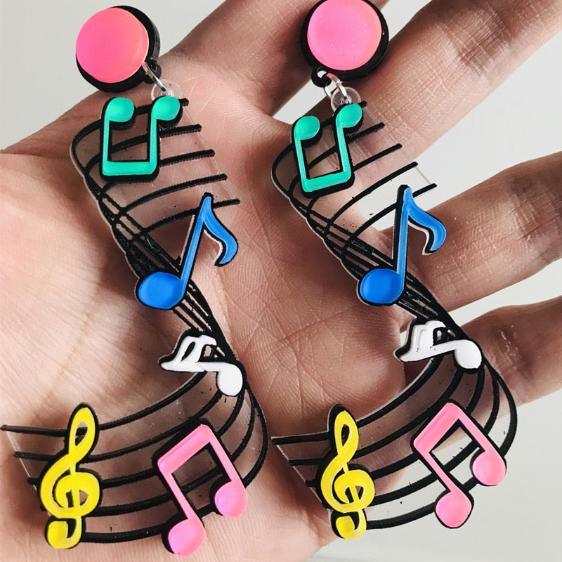 Music Fashion Long Earrings