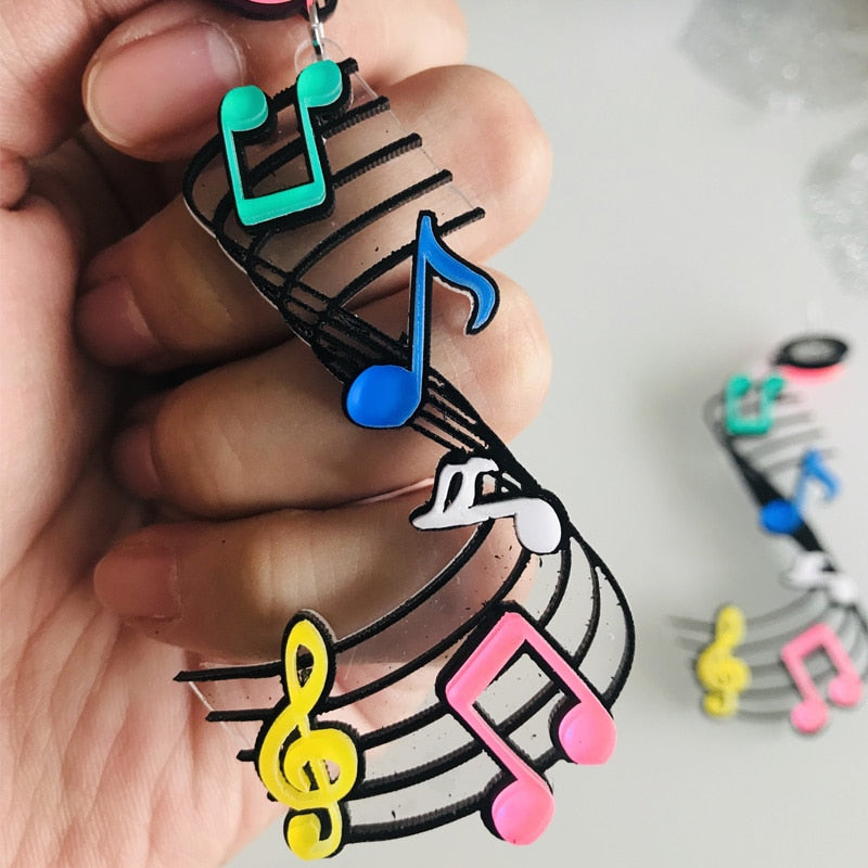 Music Fashion Long Earrings