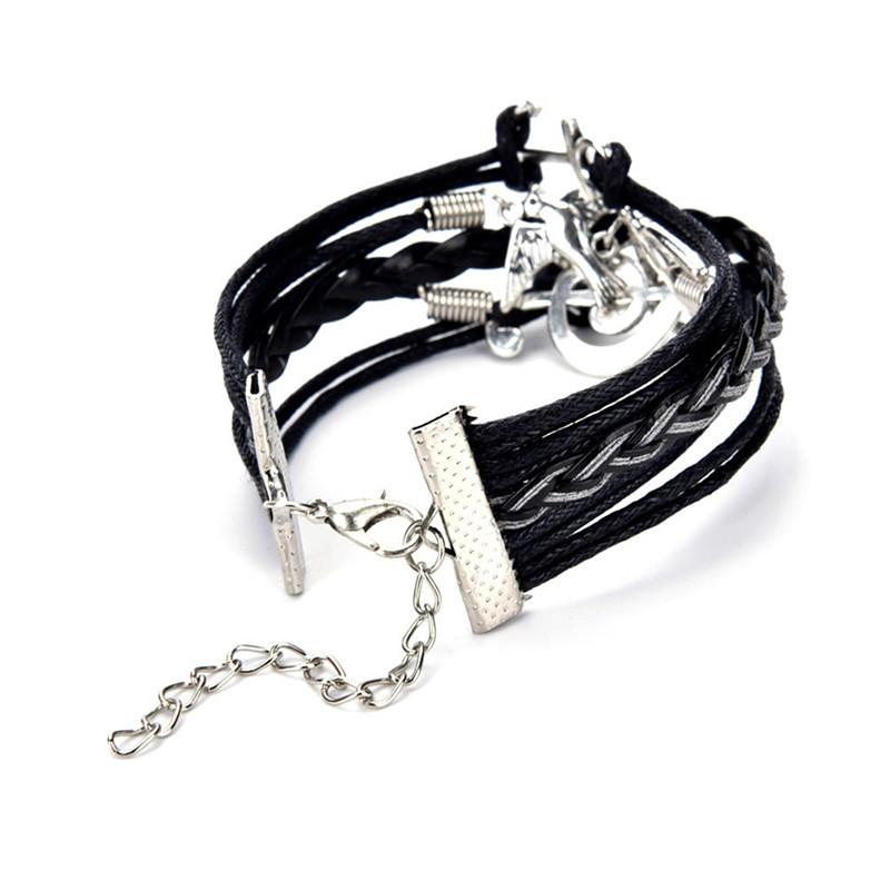 Music Note Anchor Two Birds Eight Charms Bracelet - Artistic Pod