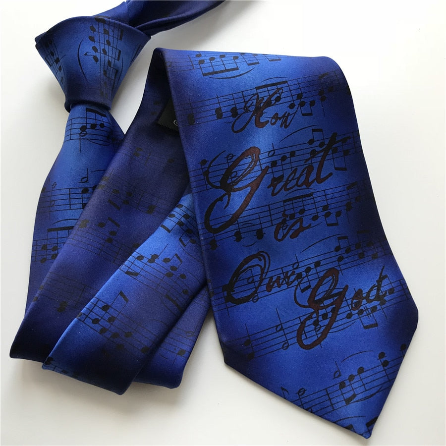 Blue/Red Music Notes Necktie